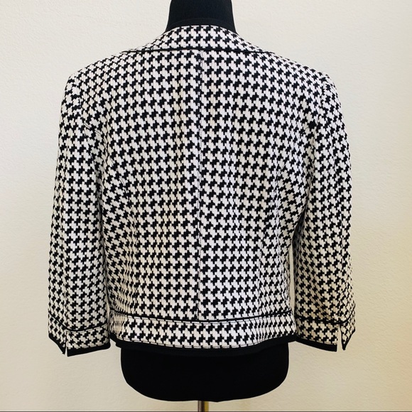 WHITE HOUSE BLACK MARKET houndstooth Jacket Sz 10 - Picture 6 of 8
